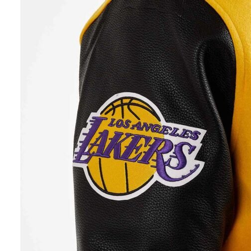 Mash Up Los Angeles Lakers Varsity Yellow and Black Jacket - Image 5