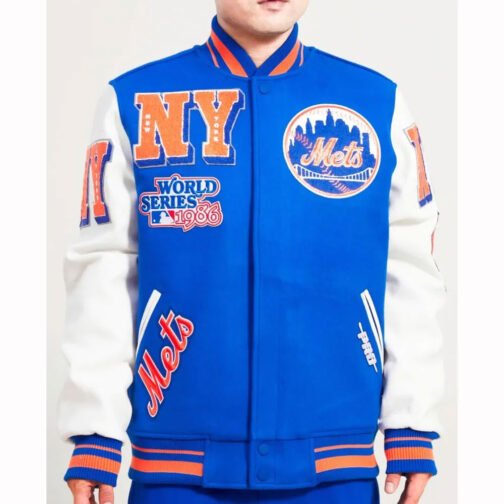 Varsity New York Mets Mash Up Royal Blue/White Jacket