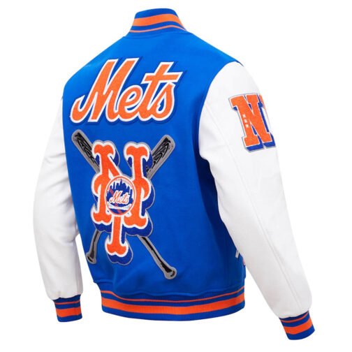 Varsity New York Mets Mash Up Royal Blue/White Jacket - Image 6
