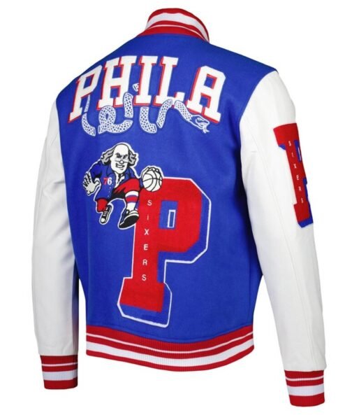 Mash Up Philadelphia 76ers Capsule Royal Varsity Jacket - Image 2