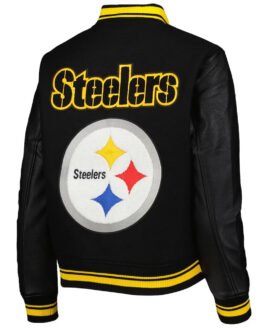 Mash Up Pittsburgh Steelers Black Varsity Jacket