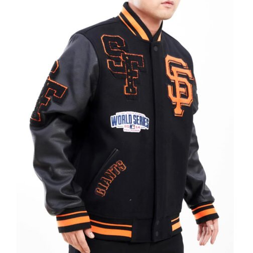 Varsity San Francisco Giants Mash Up Black Jacket - Image 3