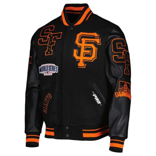 Varsity San Francisco Giants Mash Up Black Jacket - Image 5