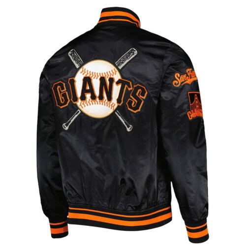 Mash Up SF Giants Black Satin Jacket - Image 2