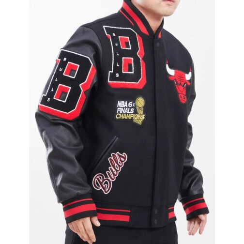 Mashup Chicago Bulls Black Varsity Jacket - Image 3