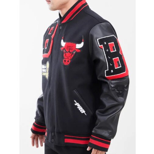 Mashup Chicago Bulls Black Varsity Jacket - Image 4