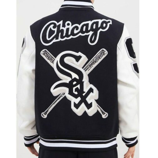 Chicago White Sox Mashup Varsity Black and White Jacket - Image 4