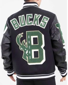 Mashup Milwaukee Bucks Varsity Black Jacket