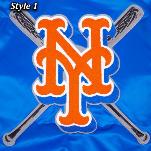 NY Mets Mashup Classic Rib Satin Jacket - Image 9