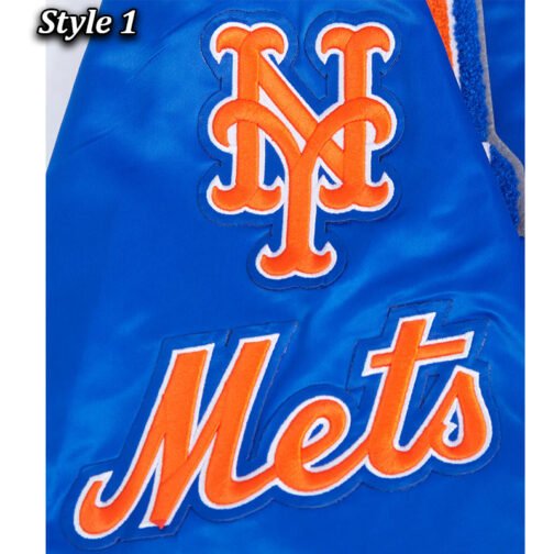 NY Mets Mashup Classic Rib Satin Jacket - Image 11