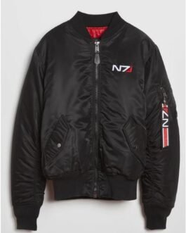 N7 Mass Effect 3 Bomber Satin Jacket