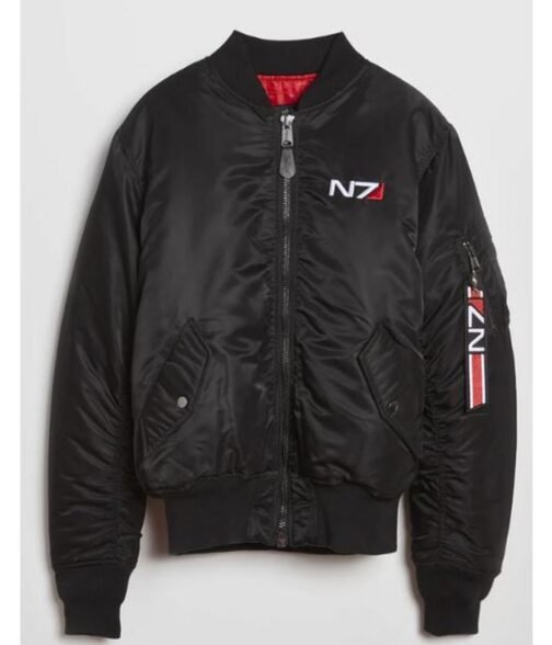 N7 Mass Effect 3 Bomber Satin Jacket