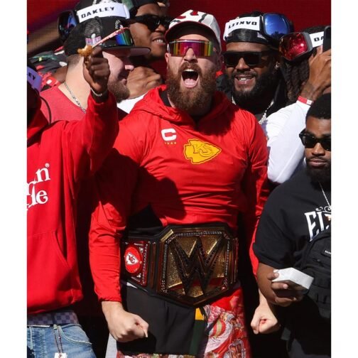 Travis Kelce Super Bowl LVIII Victory Parade Hoodie - Image 15