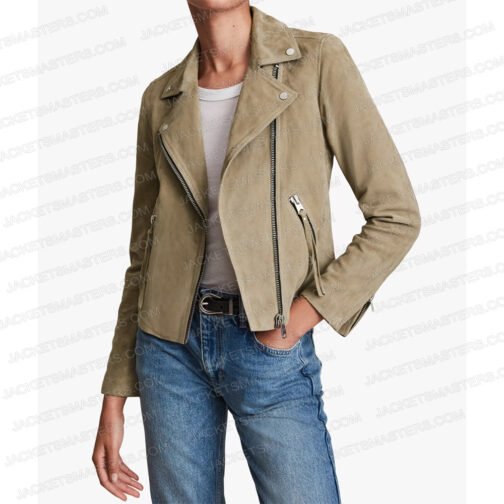 Emilie Ullerup Chesapeake Shores Brown Suede Jacket - Image 4