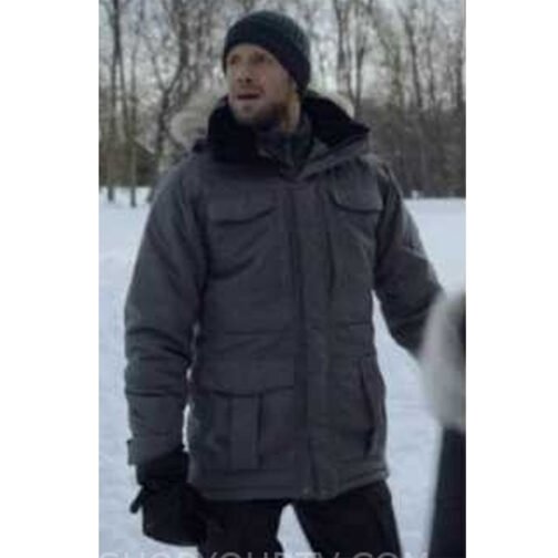 Matt Barr Blood & Treasure Season 2 Gray Parka - Image 4