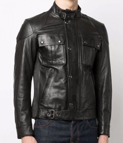 Matt Czuchry The Resident Season 05 Biker Black Leather Jacket - Image 4