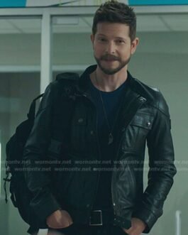 Matt Czuchry The Resident Season 05 Biker Black Leather Jacket