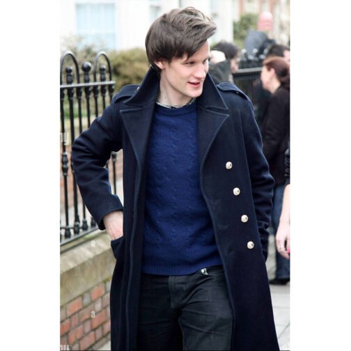Matt Smith Doctor Who Navy Trench Coat - Image 2