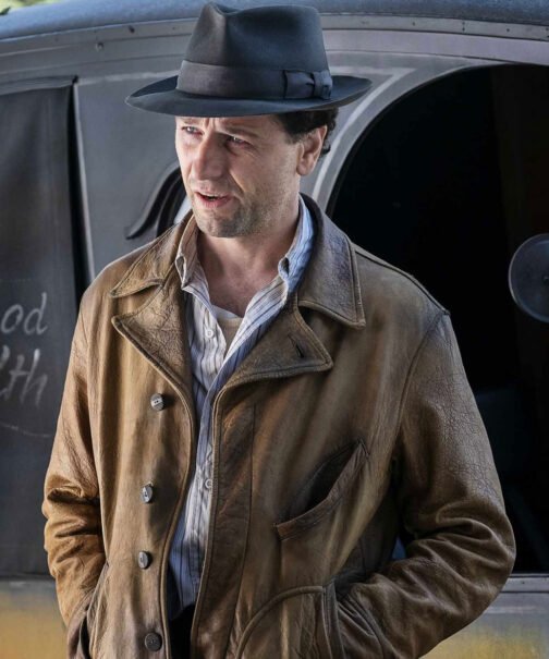 Perry Mason Matthew Rhys Brown Leather Jacket - Image 4