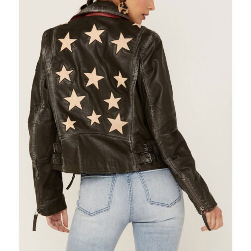 Women’s Christy Scatter Star Leather Jacket