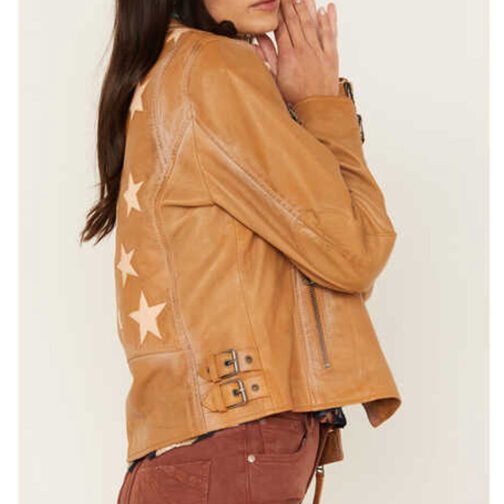 Women’s Christy Scatter Star Leather Jacket - Image 23