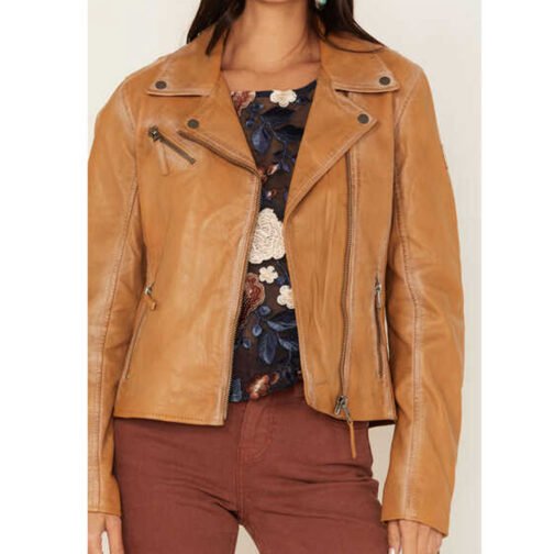 Women’s Christy Scatter Star Leather Jacket - Image 16