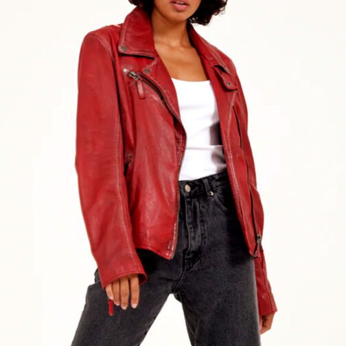 Women’s Christy Scatter Star Leather Jacket - Image 12