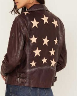 Women’s Christy Scatter Star Leather Jacket