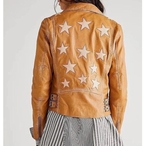 Women’s Christy Scatter Star Leather Jacket - Image 3