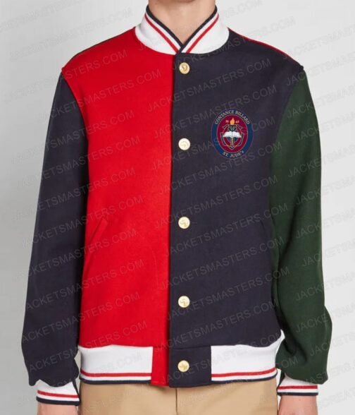 Gossip Girl Thomas Doherty Color Block Wool Jacket