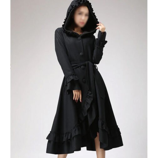 Women’s Wool Maxi Coat with Hood - Image 4