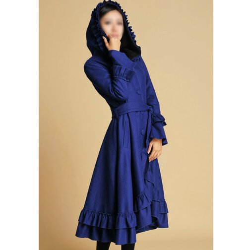 Women’s Wool Maxi Coat with Hood - Image 15