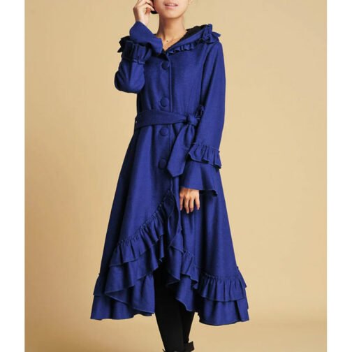 Women’s Wool Maxi Coat with Hood - Image 10