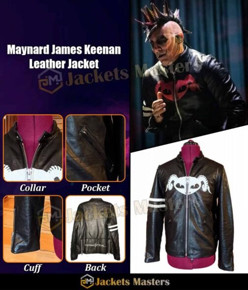 Puscifer Maynard James Keenan Striped Leather Jacket - Image 14