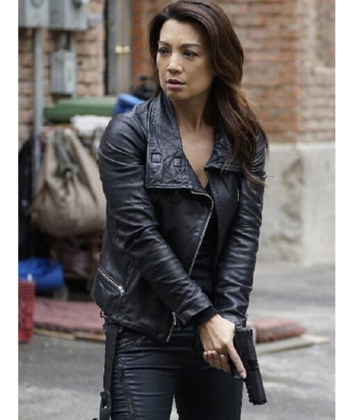 Agents of Shield Ming-Na Wen Motorcycle Leather Jacket - Image 7