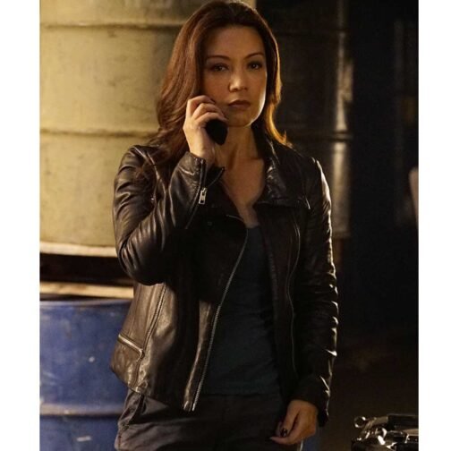 Agents of Shield Ming-Na Wen Motorcycle Leather Jacket - Image 8