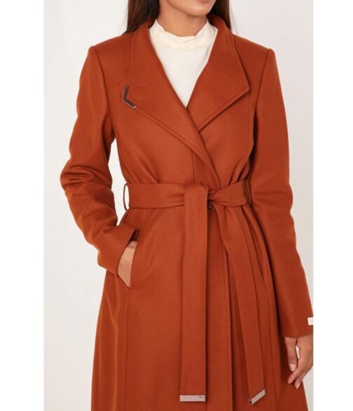 Melissa Claire Egan The Young and The Restless Brown Wrap Coat - Image 3