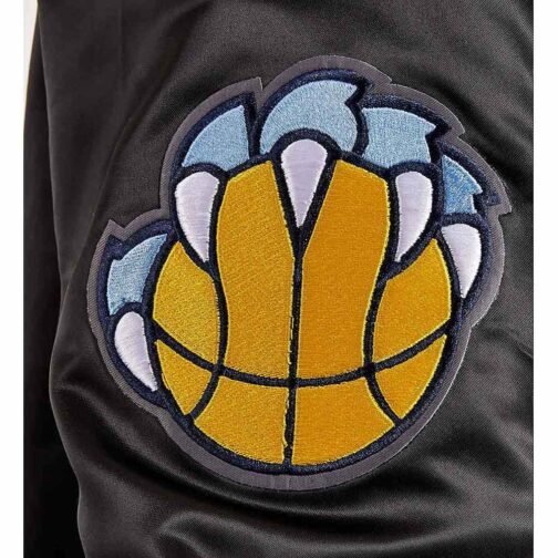Memphis Grizzlies 2001 Black Varsity Satin Jacket - Image 3