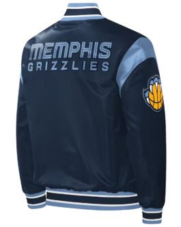 Memphis Grizzlies Force Play Navy Varsity Satin Jacket