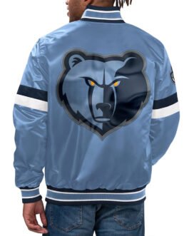 Memphis Grizzlies Home Game Light Blue Satin Jacket