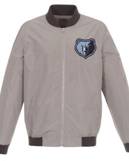 Navy Memphis Grizzlies Bomber Lightweight Nylon Jacket
