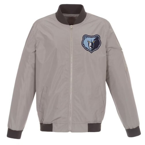 Navy Memphis Grizzlies Bomber Lightweight Nylon Jacket - Image 2