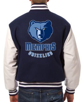 Memphis Grizzlies Navy and White Varsity Jacket