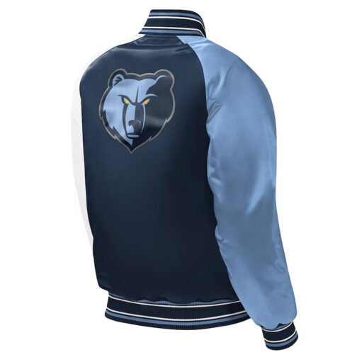 Memphis Grizzlies Navy Youth Varsity Satin Jacket - Image 2