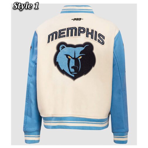 Memphis Grizzlies Retro Classic Rib Varsity Jacket - Image 3