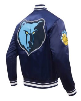 Memphis Grizzlies Script Tail Navy Satin Jacket