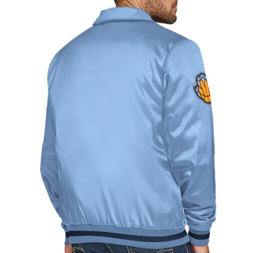 Memphis Grizzlies Stitch Applique Light Blue Satin Jacket - Image 2