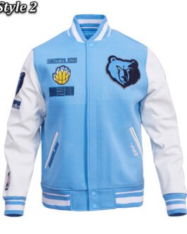 Memphis Grizzlies Blue and White Varsity Jacket