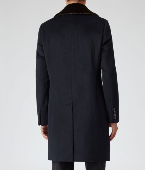 Men’s Reiss Brody Navy Blue Coat with Shawl Collar - Image 3