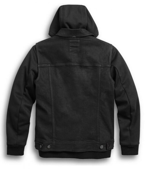 Men’s 3 In 1 Black Denim Motorcycle Jacket - Image 2
